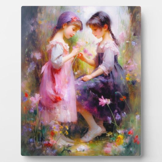 友達と花 フォトプラーク (正面)