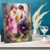 友達と花 フォトプラーク (側面)