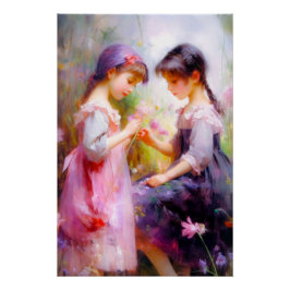 友達と花 ポスター