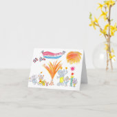 友達と見る7月4日の花火 カード (黄色い花)