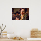 友達と飲み物を楽しむトランスウーマン ポスター (キッチン)