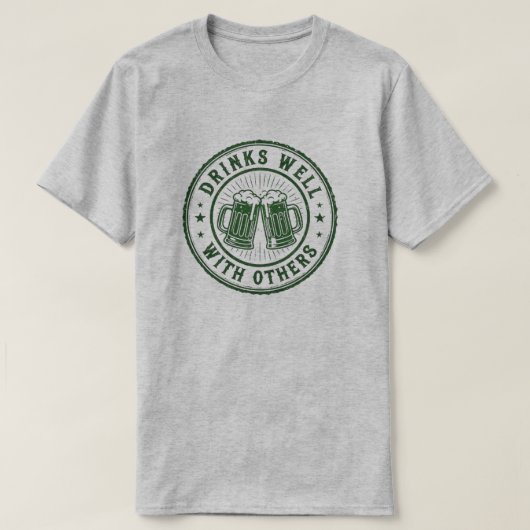 友達と飲むのが好き ビアマグ Tシャツ (デザイン正面)