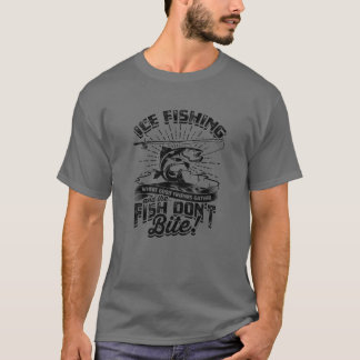 友達と魚が集まるアイスフィッシング Tシャツ