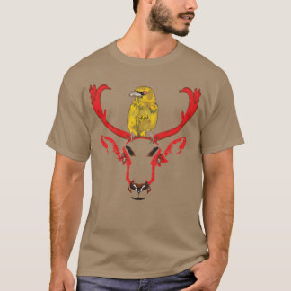 友達と鳥が友達として結ばれている Tシャツ