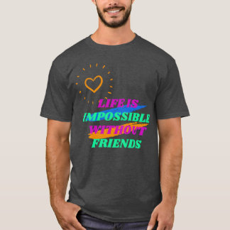 友達なしでは生きていけないレトロ Tシャツ