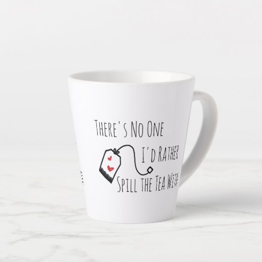 友達にお茶のおもしろいことわざプレゼントをこぼす カフェラテマグ (右アングル)