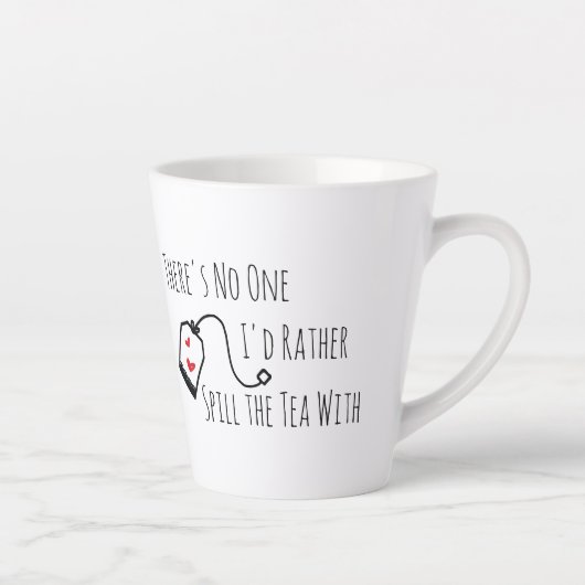 友達にお茶のおもしろいことわざプレゼントをこぼす カフェラテマグ (右)