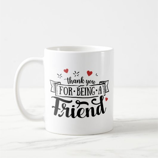 友達になってくれてありがとう コーヒーマグカップ (左)