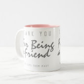 友達になってくれてありがとう ツートーンマグカップ (正面左)