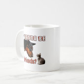 友達になりたい 面白い犬と猫のデザイン コーヒーマグカップ (正面左)