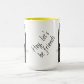 友達になろう、猫好きになろう、猫とネズミのパートナー マグカップ (中央)