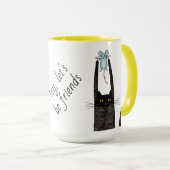 友達になろう、猫好きになろう、猫とネズミのパートナー マグカップ (正面右)