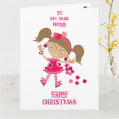 友達にクリスマス休暇の幸せを願う カード (黄色い花)