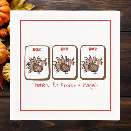 友達に感謝 Friendsgiving ターキーマージャン スタンダードカクテルナプキン