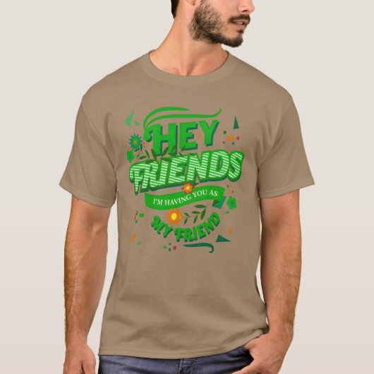 友達のあなたを友達としてお迎えする手描きテトアート Tシャツ (正面)