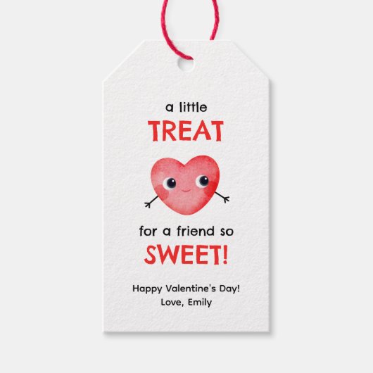 友達のためのちょっとしたハート ギフトタグ (正面)