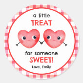 友達のためのちょっとしたハート ラウンドシール (正面)