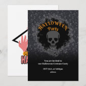 友達のためのハロウィン仮装パーティー 招待状 (正面/裏面)