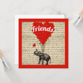 友達のためのロマンチックなバレンタイン カード (正面/裏面インサイチュ)