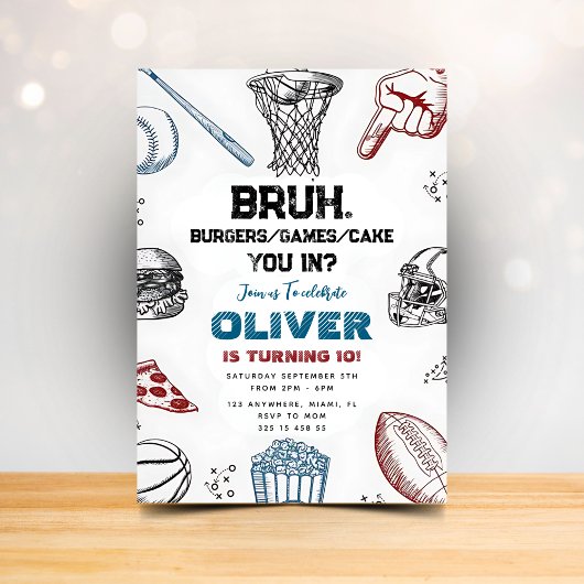 友達のための面白いスポーツパーティーの招待状 招待状