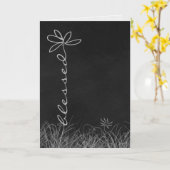 友達のための黒板に描かれたダイシーの花の祝福 カード (黄色い花)