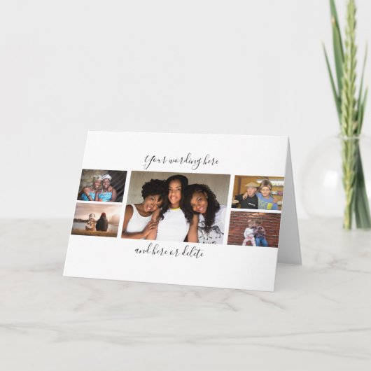 友達のカスタム7枚の写真コラージュとスクリプト カード (正面)