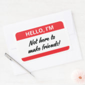 友達のステッカーを作るためにここにいない 長方形シール (封筒)