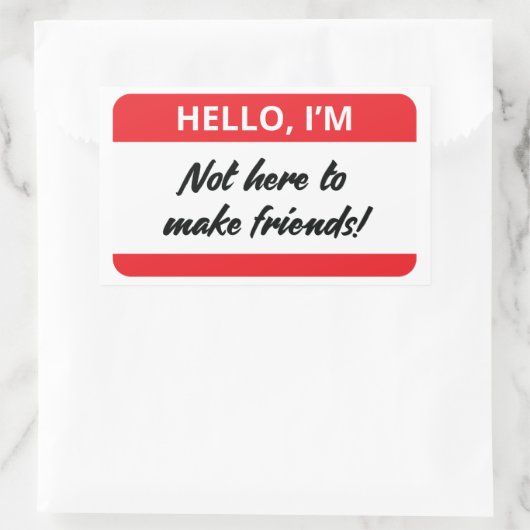 友達のステッカーを作るためにここにいない 長方形シール (バッグ)