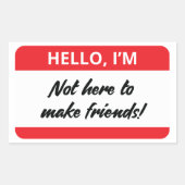 友達のステッカーを作るためにここにいない 長方形シール (正面)