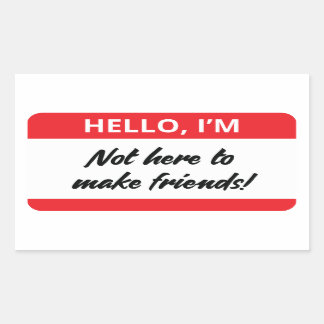 友達のステッカーを作るためにここにいない 長方形シール