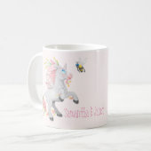 友達のパフォー最高のマライズピンクの妖精の花ユニコーン コーヒーマグカップ (正面左)