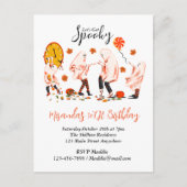 友達のパーティーと不気味幽霊を取ろう シーズンポストカード (正面)