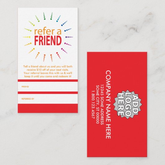 友達のレインボーバーストを参照する 紹介カード (正面/裏面)