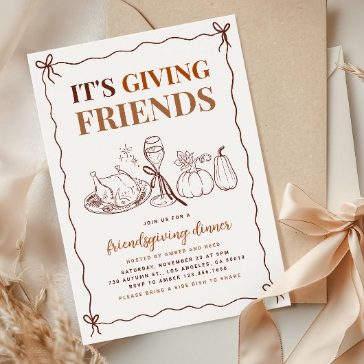 友達の与え友達モダンパーティー 招待状