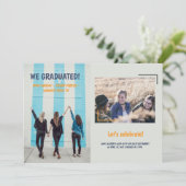 友達の卒業発表2枚の写真 招待状 (スタンド正面)