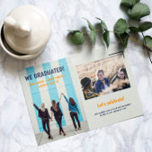 友達の卒業発表2枚の写真 招待状