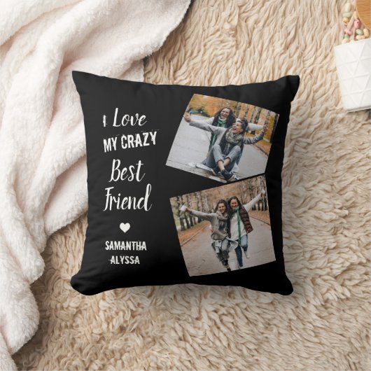 友達の友情熱狂する最高の写真が大好き クッション (ブランケット)