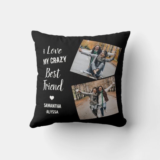 友達の友情熱狂する最高の写真が大好き クッション (裏面)
