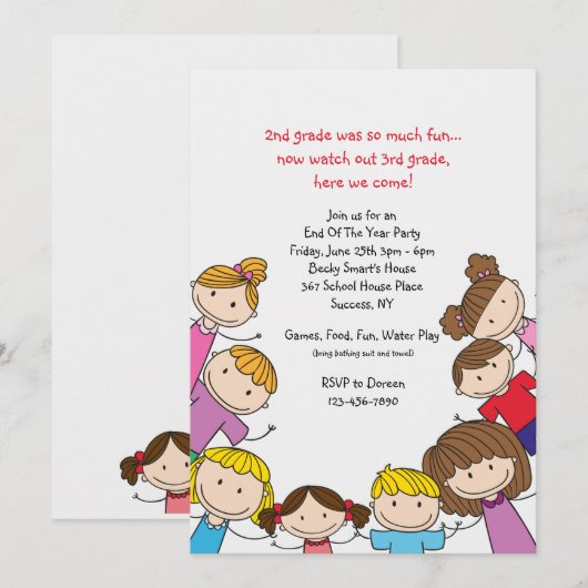 友達の招待状 招待状 (正面/裏面)