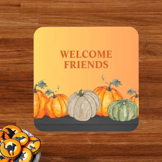 友達の歓迎 かぼちゃ 秋の色 コースター