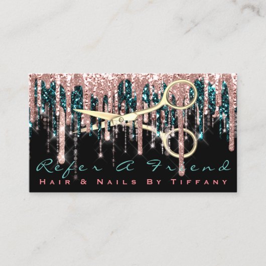 友達の美容院のハサミバラブラックを参照 名刺 (正面)