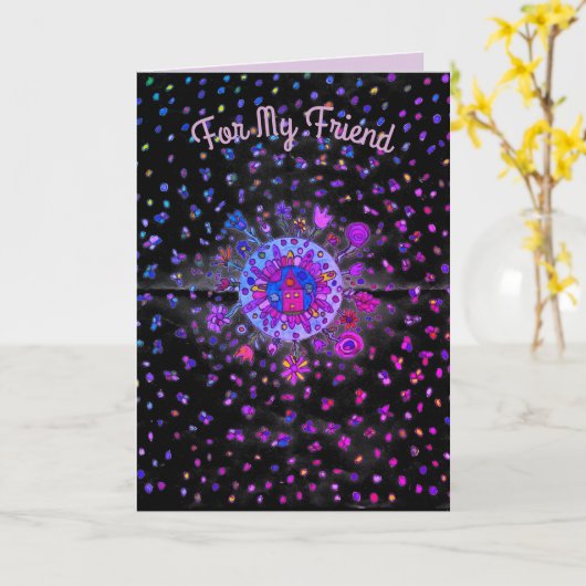 友達の誕生日カード - カード (黄色い花)