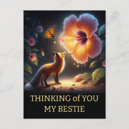 友達の誕生日 ダークフォレストフォックス フローラ ポストカード