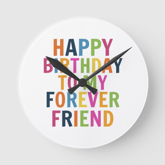 友達の誕生日 ラウンド壁時計 (正面)