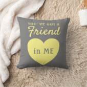 友達の黄得灰色ハートの友情 クッション (ブランケット)