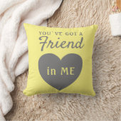 友達の黄得灰色ハートの友情 クッション (ブランケット)