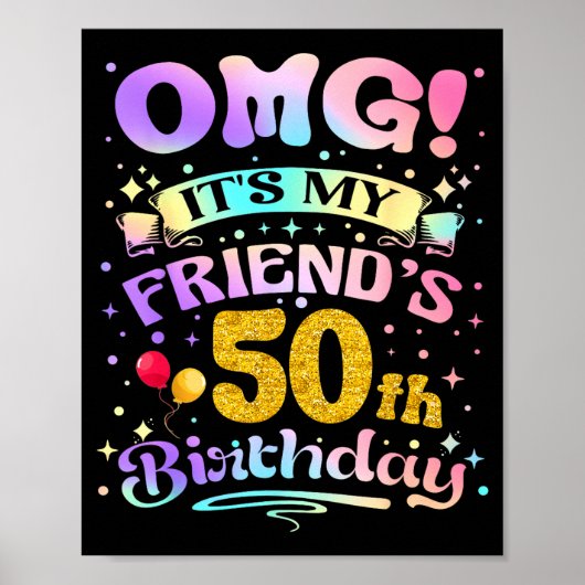 友達の50歳の誕生日おめでとう 50歳のお誕生日おめでとう ポスター (正面)