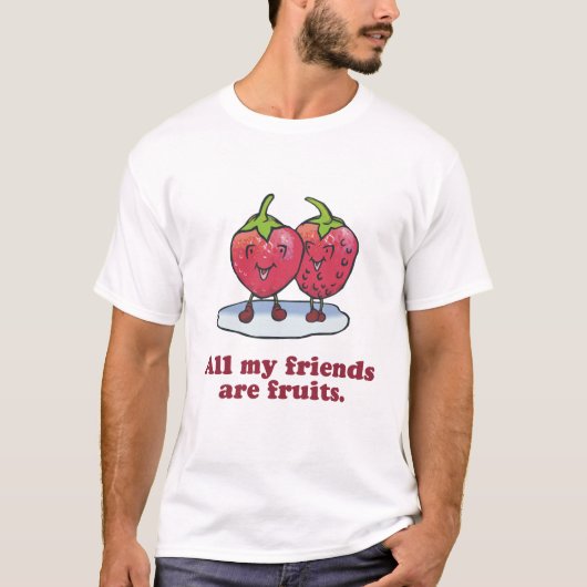 友達はみんな果物 Tシャツ (正面)