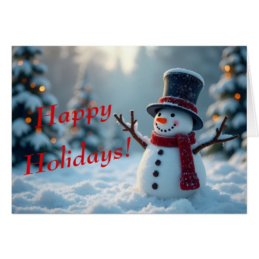 「友達はギフトだ」雪だるまホリデーカード (正面横)