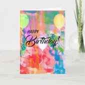 友達はバルーンのような水の色の誕生日 カード (正面)